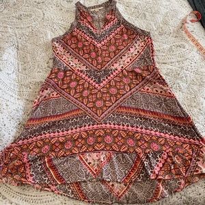 Miami patterned sleeveless summer dress Sz S